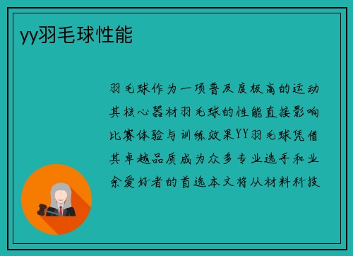 yy羽毛球性能